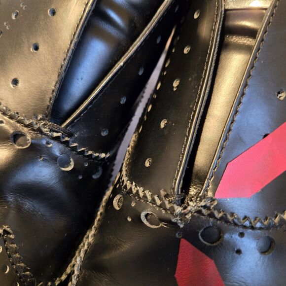 Alessandro Dell'acqua Oxford Dressy Shoes Men’s Slip on Perforated Leather Sz 8 - Picture 2 of 16